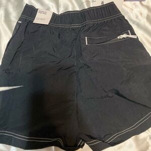 NWT Nike High Rise Loose Fit Swoosh Woven Black Easy Shorts Women's Size XS